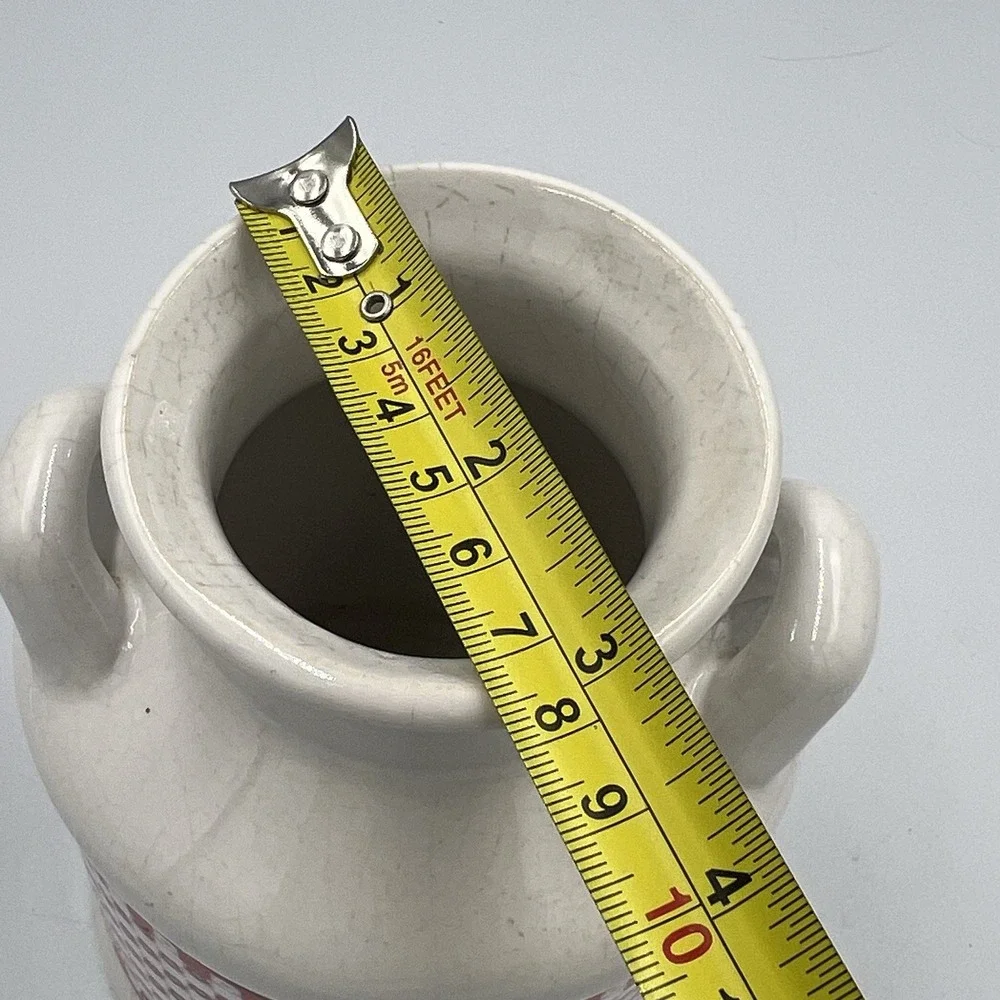 Vintage White Black Red Checkered Jar Jug Canister With Cats Linda Morgan‎ Japan